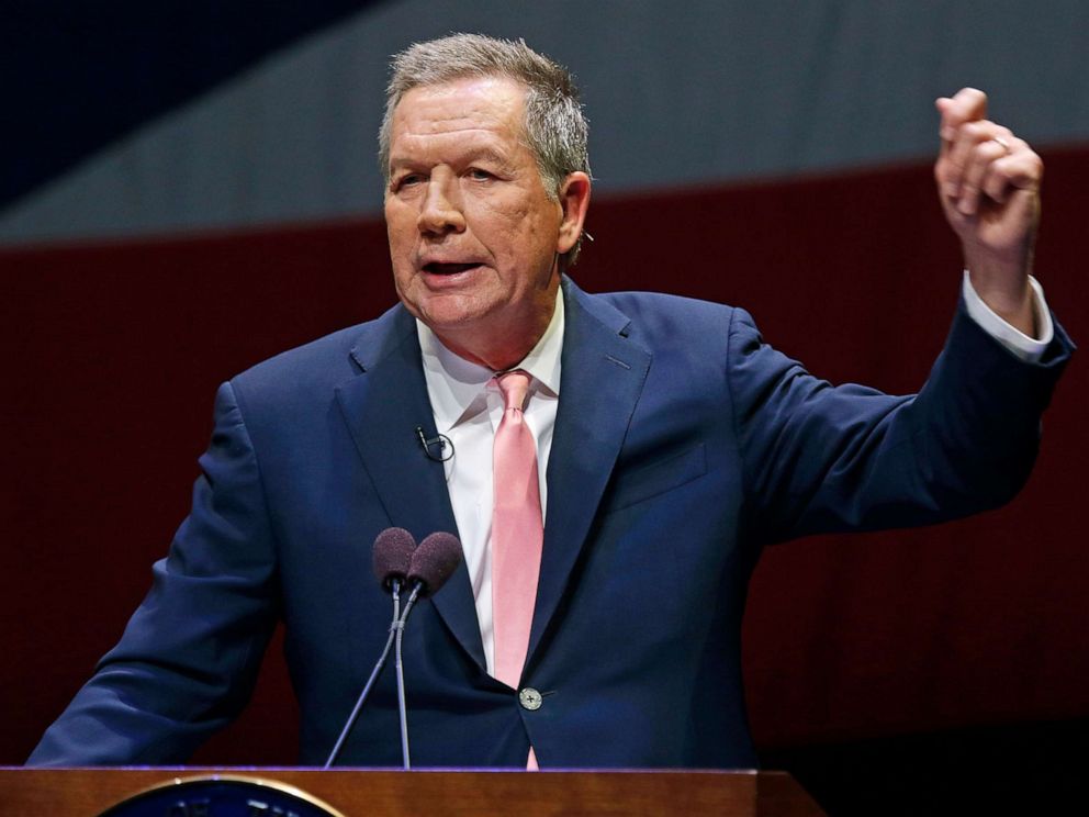 PHOTO: Ohio Gov. John Kasich speaks during an event in Westerville, Ohio, on March 6, 2018.