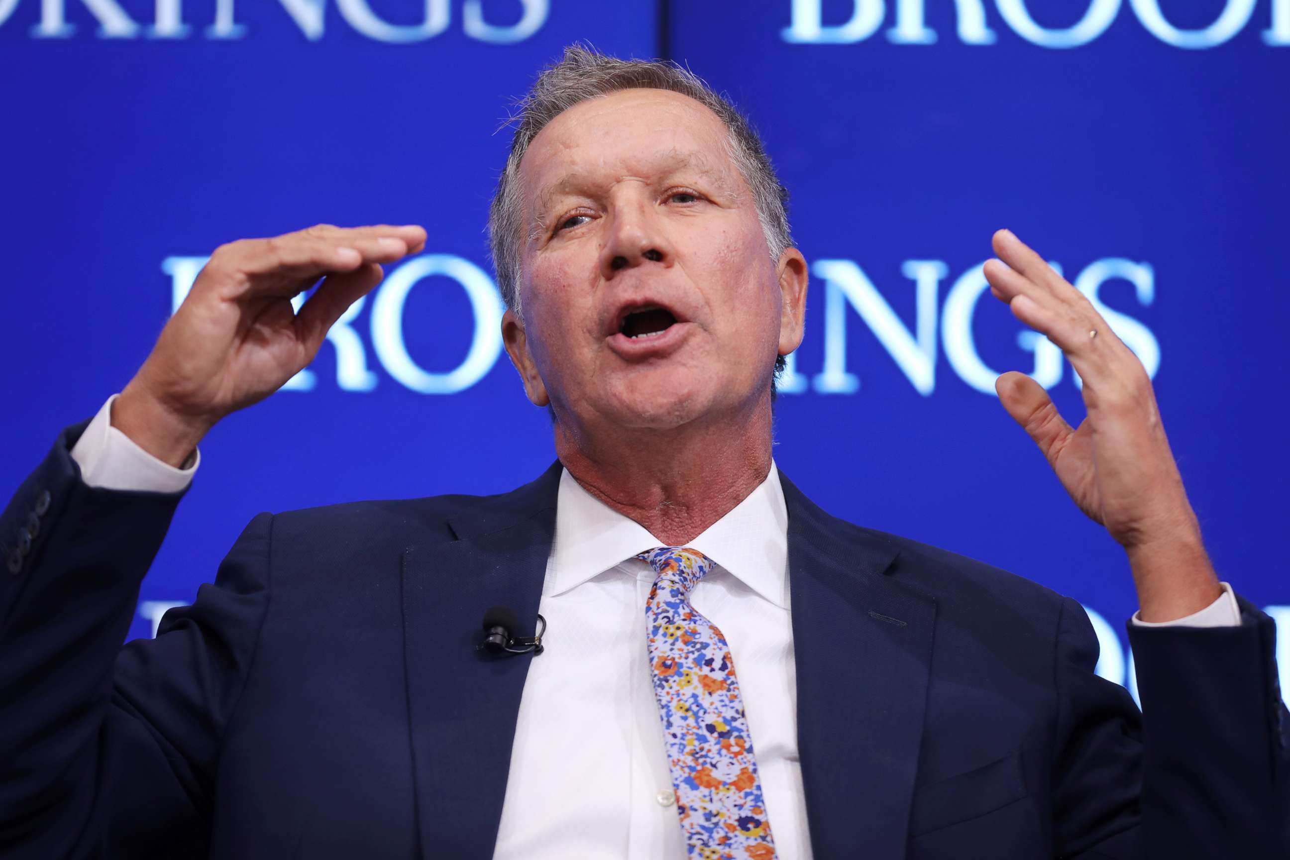 PHOTO: Gov. John Kasich participates in a Brookings Institution event on Oct. 10, 2018 in Washington.