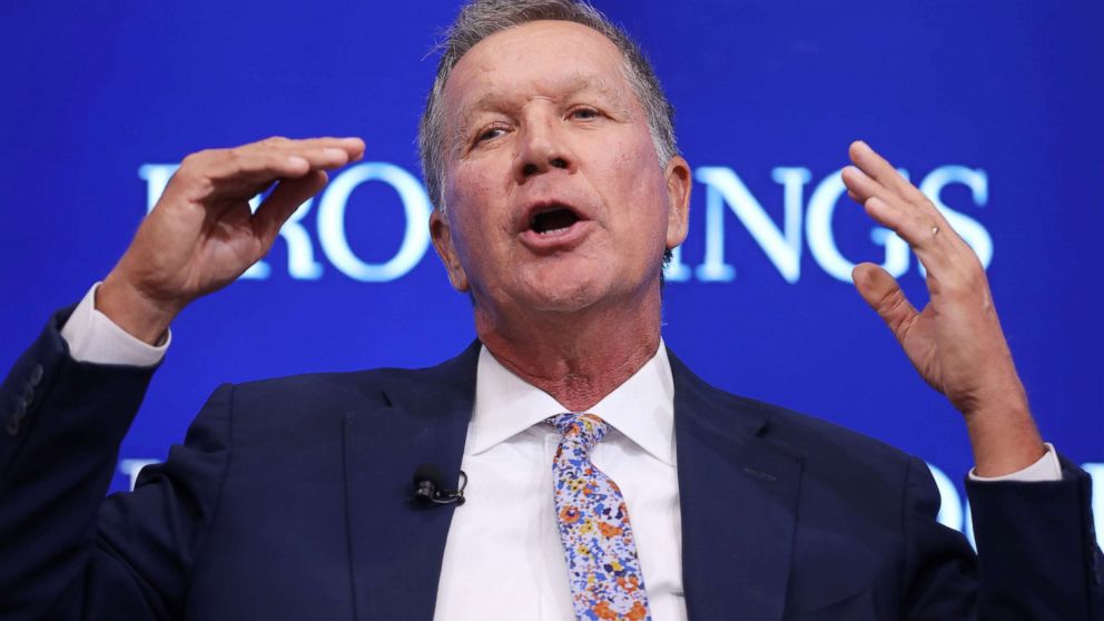 Gov. John Kasich participates in a Brookings Institution event on Oct. 10, 2018 in Washington.