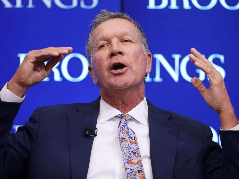PHOTO: Gov. John Kasich participates in a Brookings Institution event on Oct. 10, 2018 in Washington.