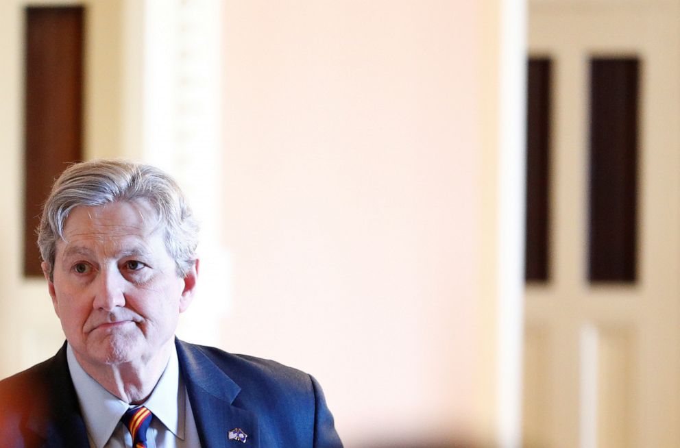 PHOTO: Senator John Kennedy attends the weekly Senate Republican luncheon meeting on Capitol Hill in Washington, Dec. 3, 2019.