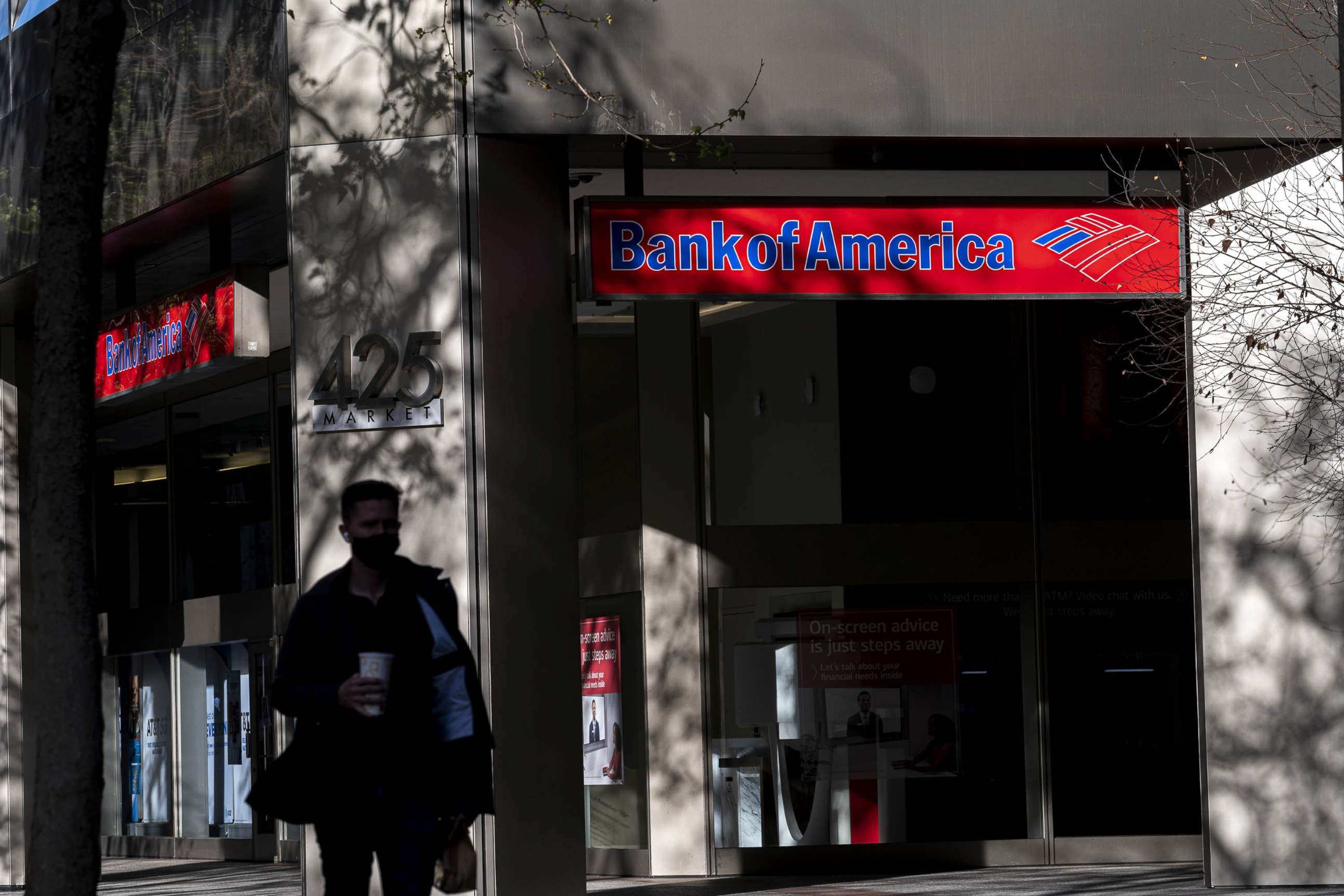 PHOTO: A Bank of America bank branch stands in San Francisco, Calif., April 13, 2021.