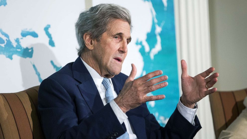 John Kerry, former U.S. Secretary of State, speaks during the International Mayors Climate Summit in Boston, June 7, 2018.