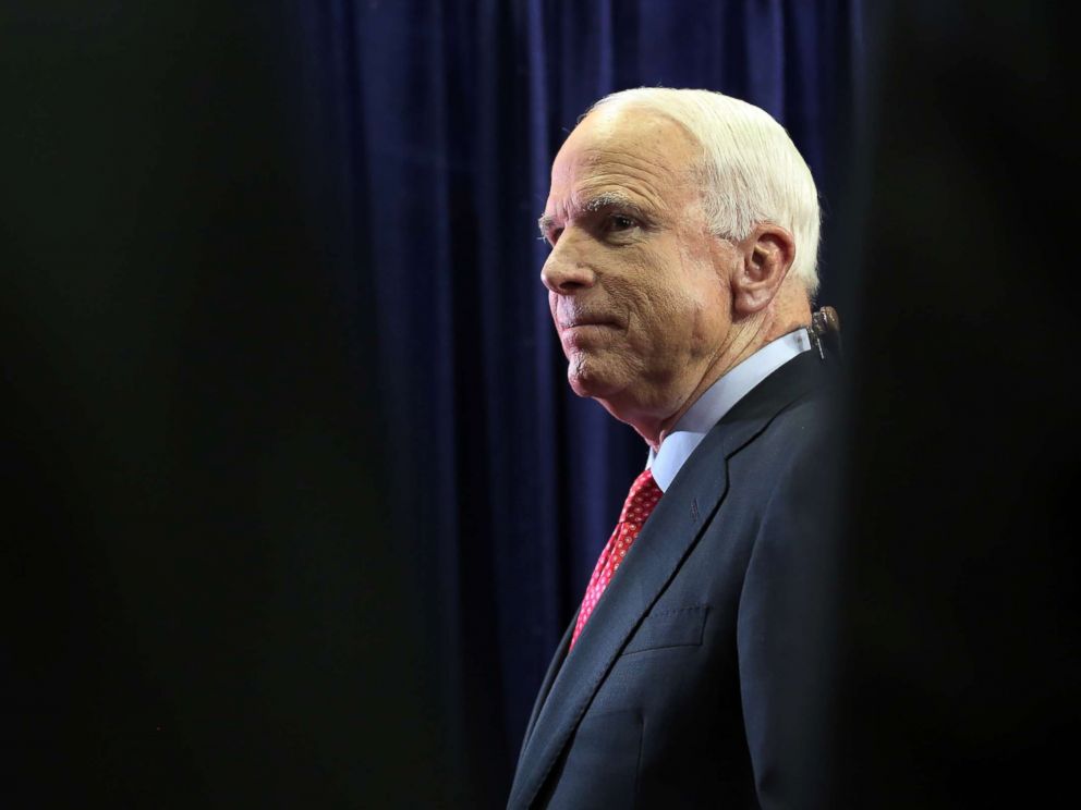 PHOTO: Sen. John McCain attends the third day of the Republican National Convention at the Tampa Bay Times Forum on Aug. 29, 2012 in Tampa, Fla.