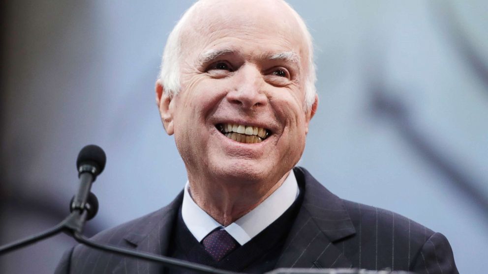 PHOTO: Sen. John McCain, R-Ariz., receives the Liberty Medal from the National Constitution Center in Philadelphia, Oct. 16, 2017.