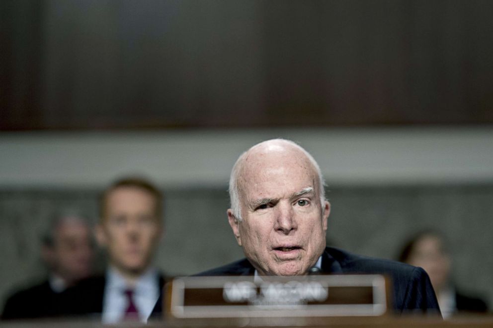 PHOTO: Sen. John McCain speaks during a hearing in Washington, D.C., Nov. 30, 2017.