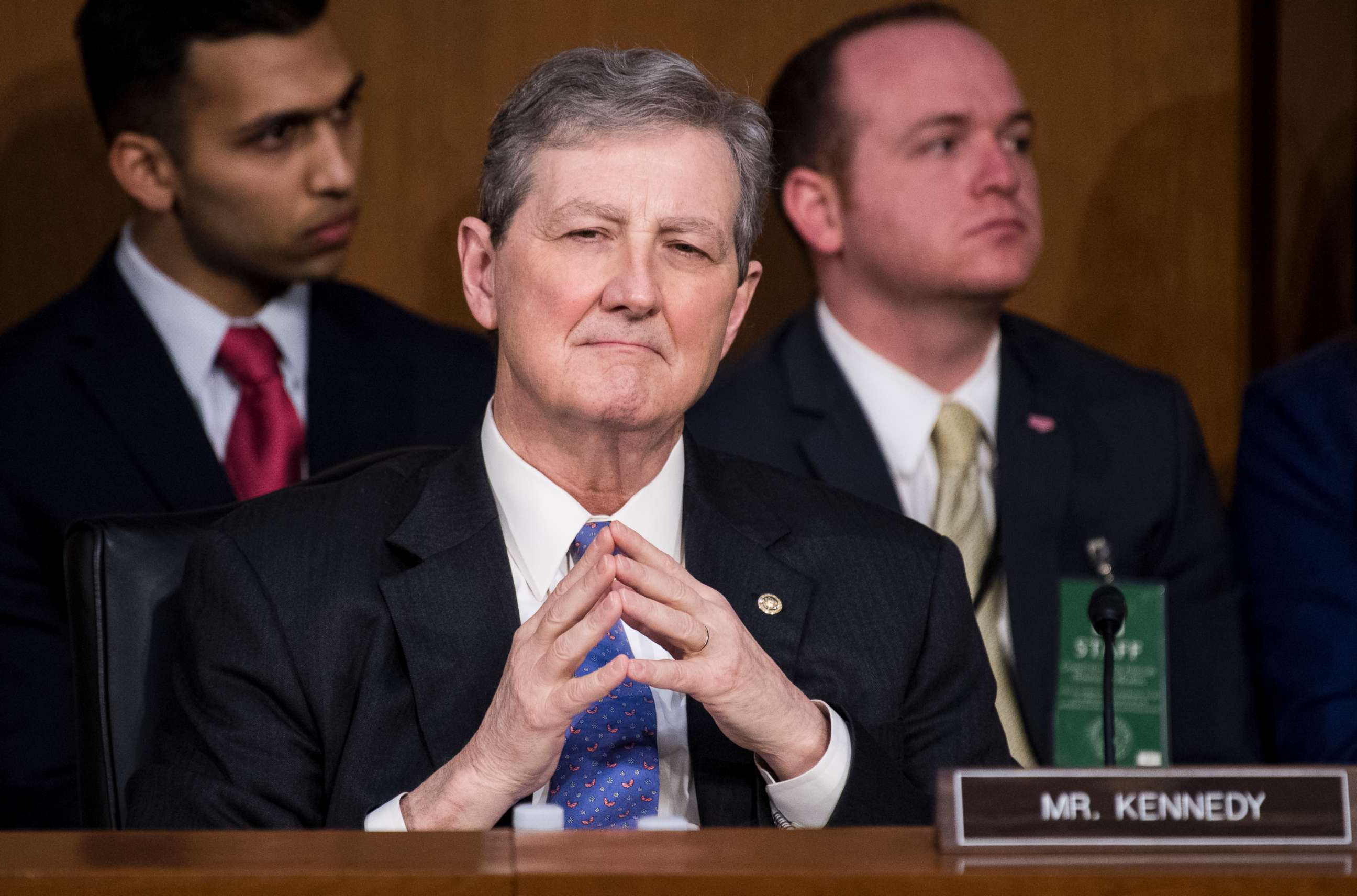 PHOTO: Sen. John Kennedy listens during the first day of the Senate Judiciary Committee confirmation hearings for Neil Gorsuch to be associate justice of the Supreme Court, March 20, 2017.