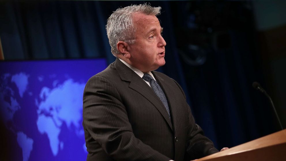 PHOTO: Acting U.S. Secretary of State John Sullivan speaks on the release of the 2017 Country Reports on Human Rights Practices at April 20, 2018, in Washington, DC.