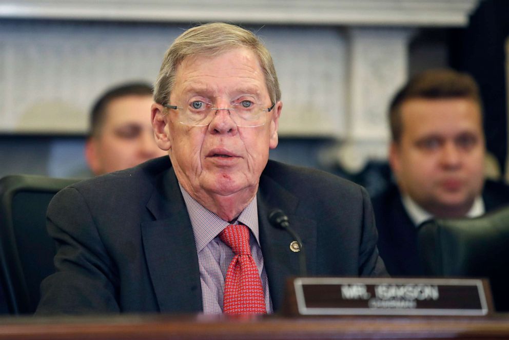 PHOTO: Sen. Johnny Isakson speaks during a hearing of the Senate Committee on Veterans' Affairs on Capitol Hill in Washington, Sept. 26, 2018.