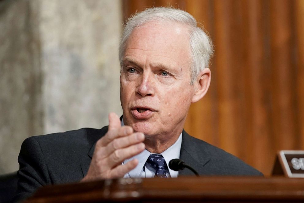 PHOTO: Sen. Ron Johnson speaks during a Senate Committee on Homeland Security and Governmental Affairs and Senate Committee on Rules and Administration joint hearing, March 3, 2021, examining the January 6, attack on the Capitol.