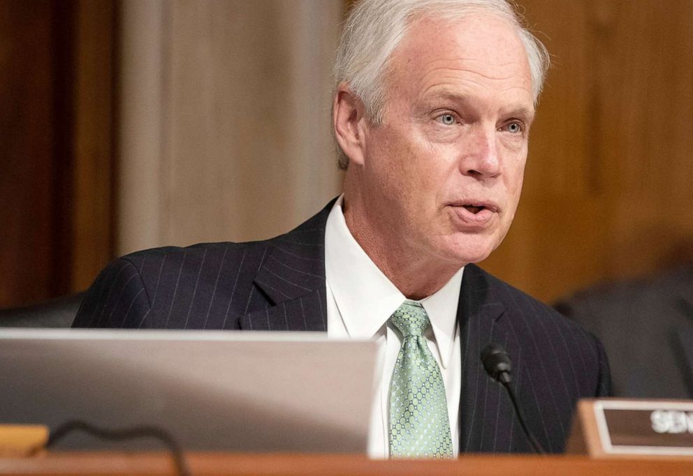 PHOTO: Sen. Ron Johnson speaks at a Senate Homeland Security and Governmental Affairs Committee oversight hearing on Capitol Hill, June 25, 2020. 