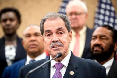   PHOTO: Representative José Serrano speaks at a press conference on Capitol Hill, Washington, May 8, 2018. 