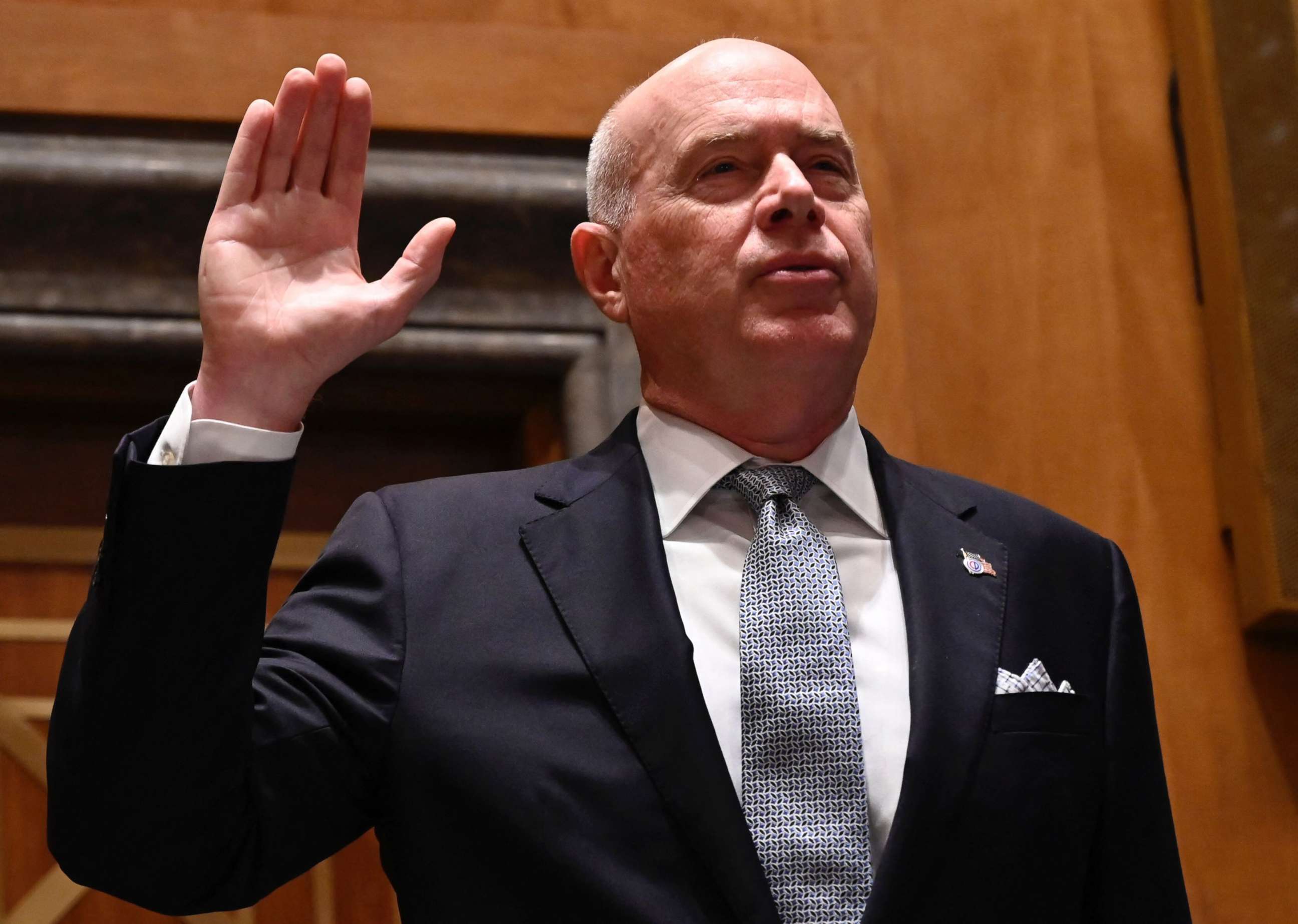 PHOTO: Joseph Blount, Jr., President and Chief Executive Officer, Colonial Pipeline is sworn in as he attends a hearing to examine threats to critical infrastructure at the Capitol in Washington, June 8, 2021.