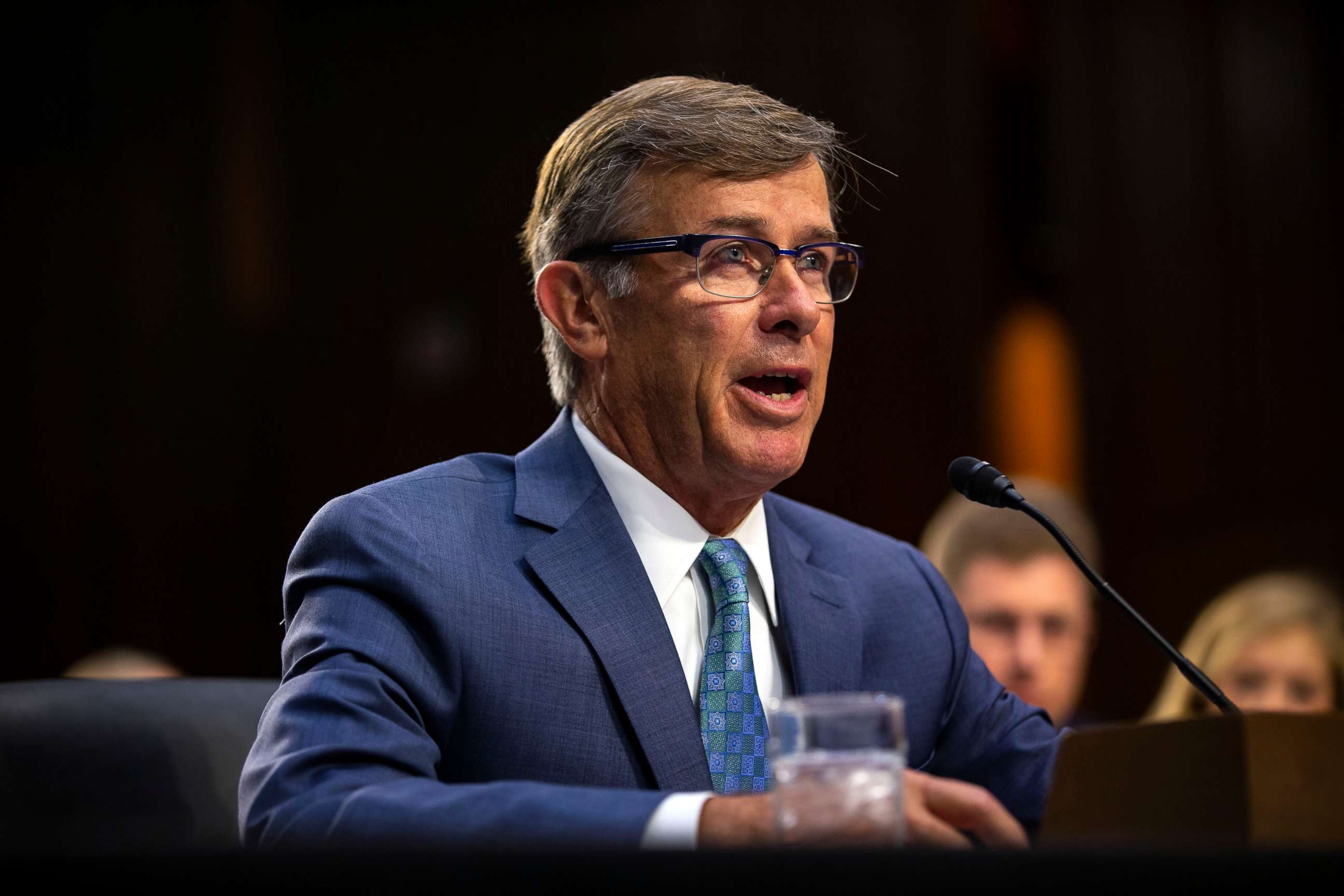 PHOTO: Retired Vice Adm. Joseph Maguire testifies during a Senate Intelligence Committee hearing to be confirmed as the director of the National Counterterrorism Center on Capitol Hill, July 25, 2018, in Washington, DC.