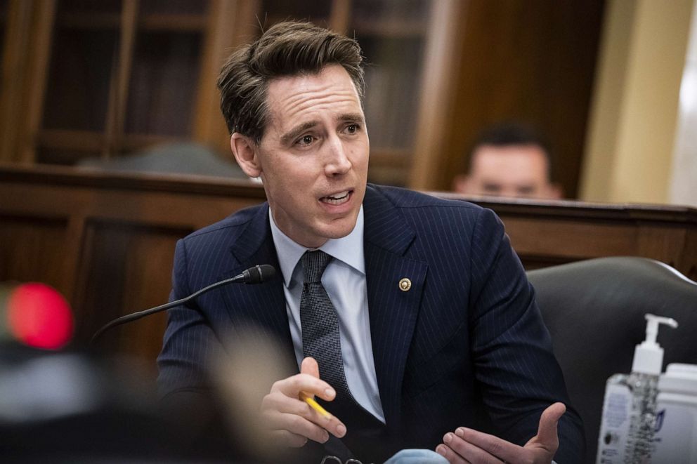 PHOTO: Sen. Josh Hawley speaks at a Senate Small Business and Entrepreneurship Committee hearing, June 10, 2020, in Washington, DC.