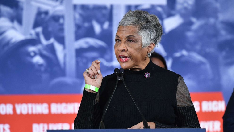 PHOTO: In this Jan. 17, 2022, file photo, Rep. Joyce Beatty, chairwoman of the Congressional Black Caucus, speaks in Washington, D.C.