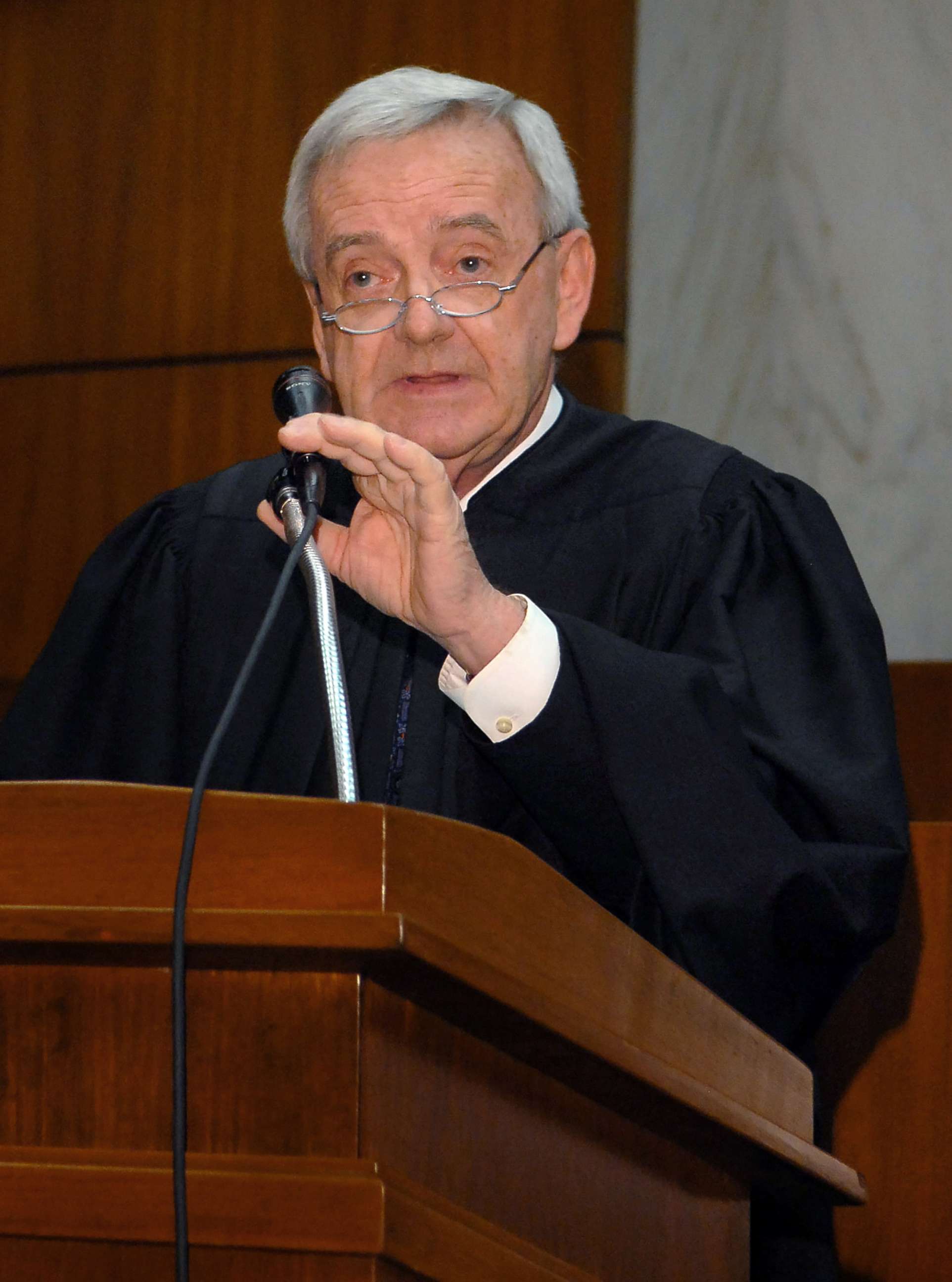 PHOTO: Justice Raymond J. Dearie presides at Brooklyn Federal Court, Eastern District, May 15, 2008, in New York.