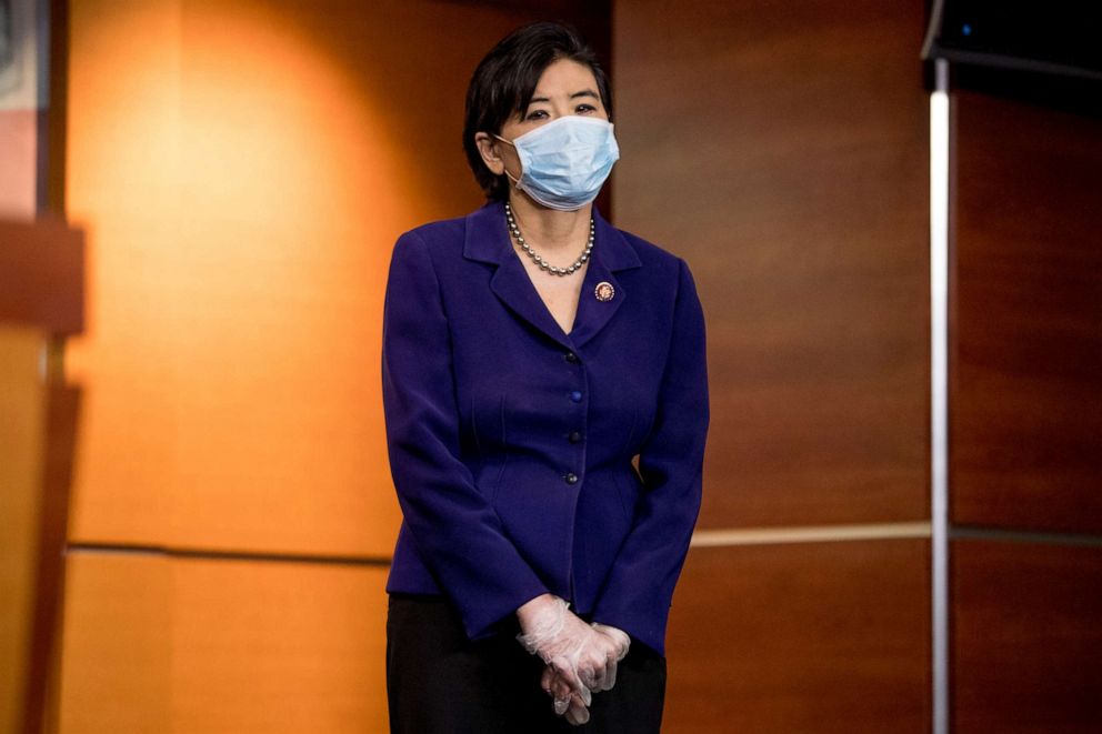 PHOTO: Rep. Judy Chu appears at a news conference on Capitol Hill in Washington, July 24, 2020.