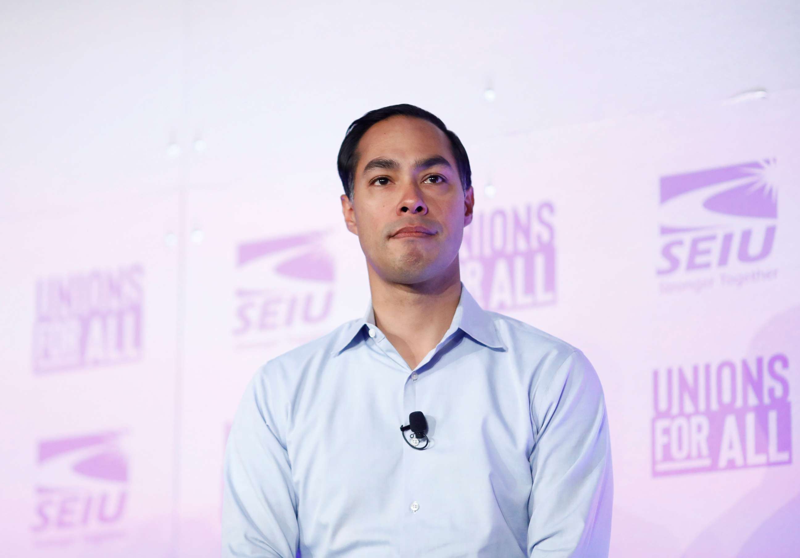PHOTO: Democratic presidential candidate Former HUD Secretary Julian Castro attends the SEIU's Unions for All summit in Los Angeles, Oct. 4, 2019.