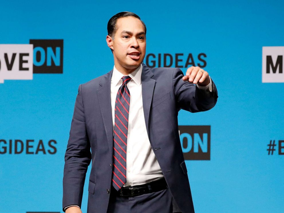 PHOTO: Julian Castro speaks onstage at the MoveOn Big Ideas Forum at The Warfield Theatre, June 1, 2019, in San Francisco.