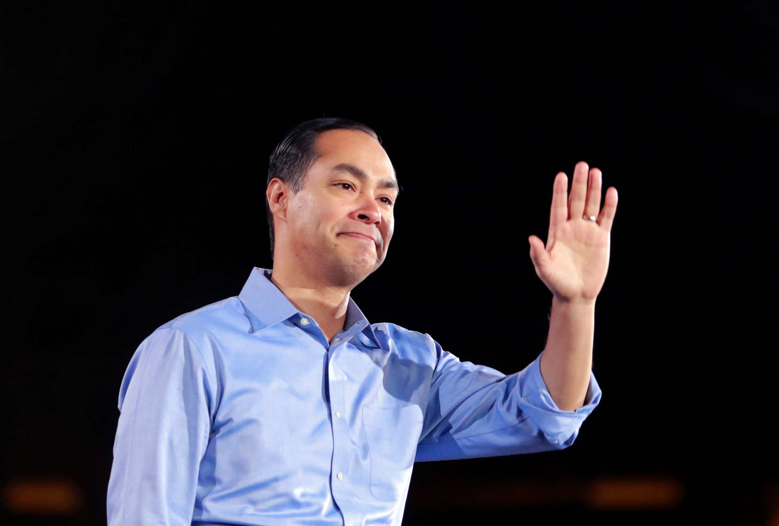 PHOTO: Julian Castro, former Secretary of Housing and Urban Development, speaks at a campaign an an event in Las Vegas, Feb. 21, 2020.