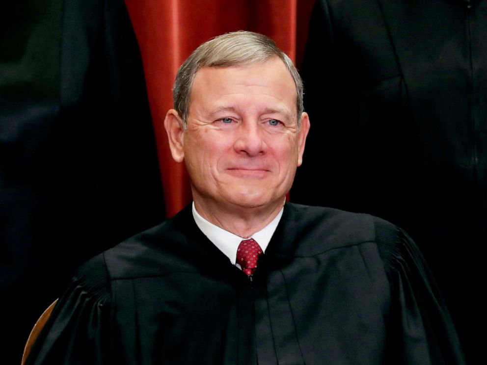 PHOTO: Chief Justice of the United States John G. Roberts is seen during a group portrait session for the new full court at the Supreme Court in Washington, Nov. 30, 2018.