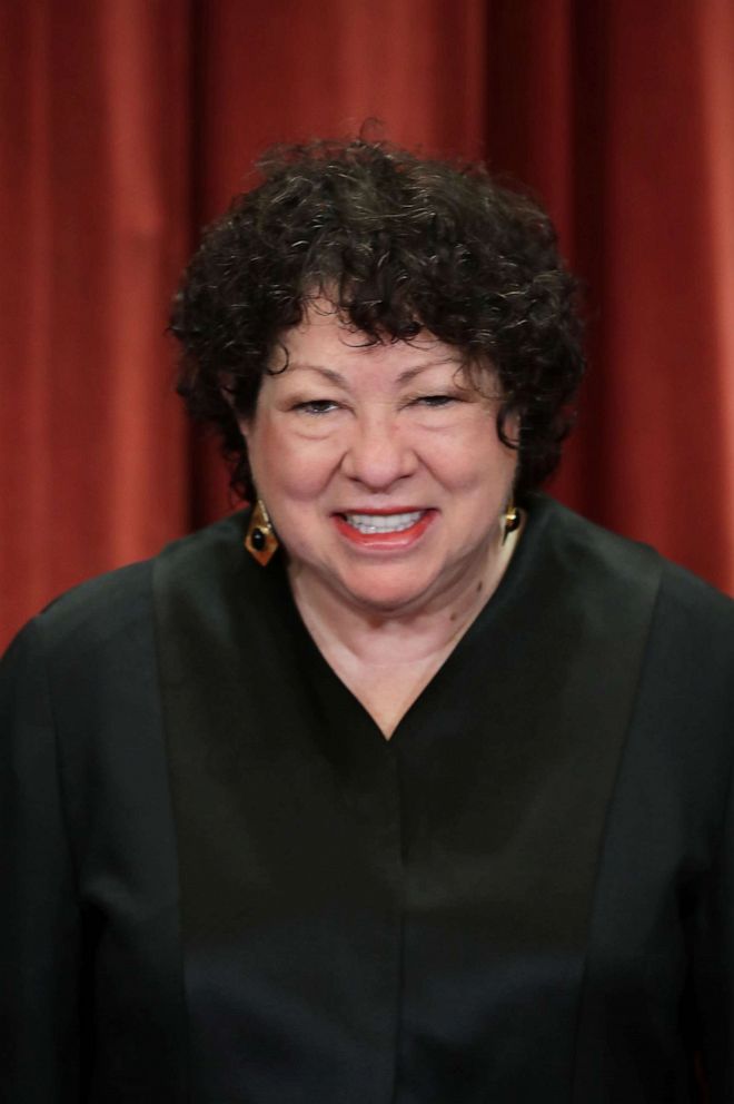 PHOTO: In this Nov. 30, 2018, file hoto, Associate Justice Sonia Sotomayor poses for the court's official portrait in the East Conference Room at the Supreme Court building in Washington, D.C.