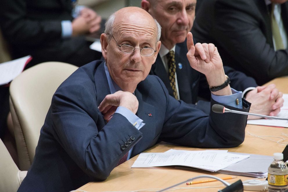 PHOTO: Supreme Court Justice Stephen Breyer speaks at the United Nations in New York during a session on "The Effective Adjudication of Terrorism Cases," March 10, 2016.