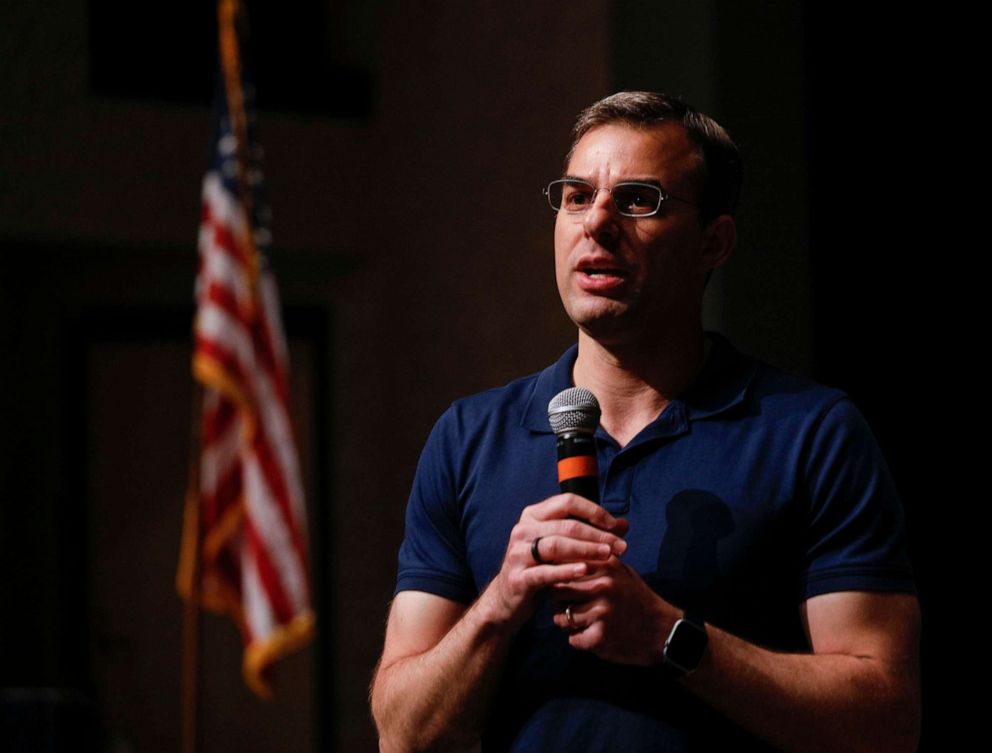 PHOTO: Rep. Justin Amash holds a Town Hall Meeting on May 28, 2019 in Grand Rapids, Michigan. 