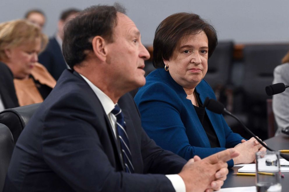 PHOTO: Supreme Court Justices Samuel Alito, left, and Elena Kagan, right, testify before House Appropriations Committee on Capitol Hill in Washington, March 7, 2019.