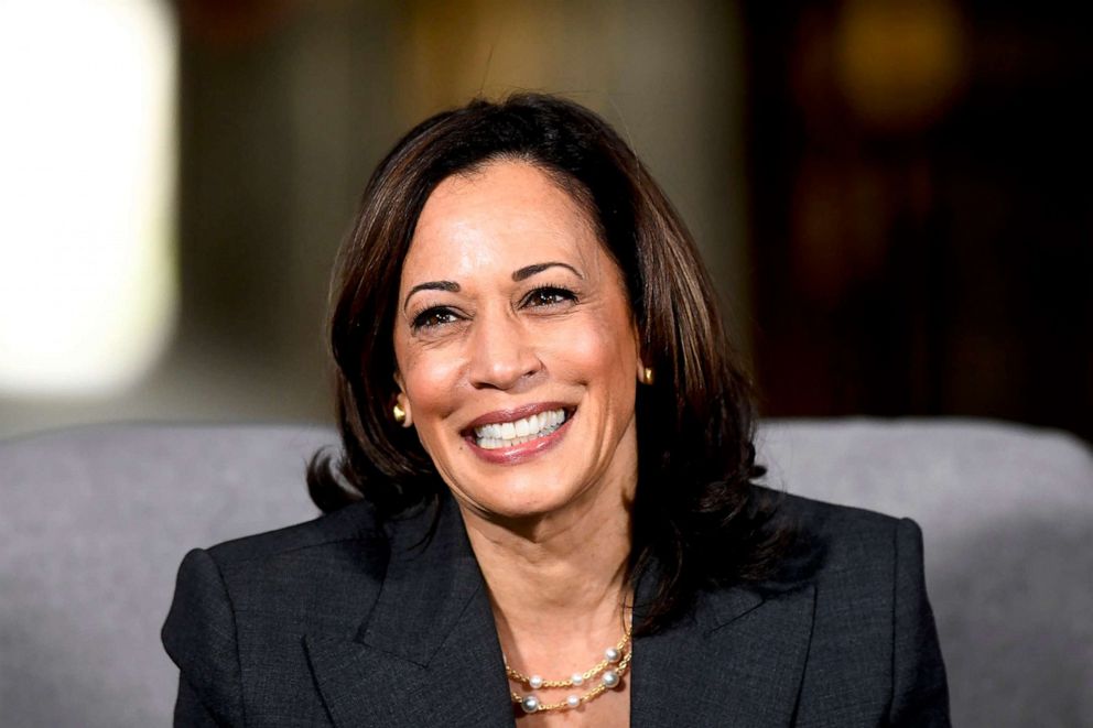 PHOTO:  Senator Kamala Harris (D-CA) speaks during a town hall at the Eastern State Penitentiary, Oct. 28, 2019, in Philadelphia.