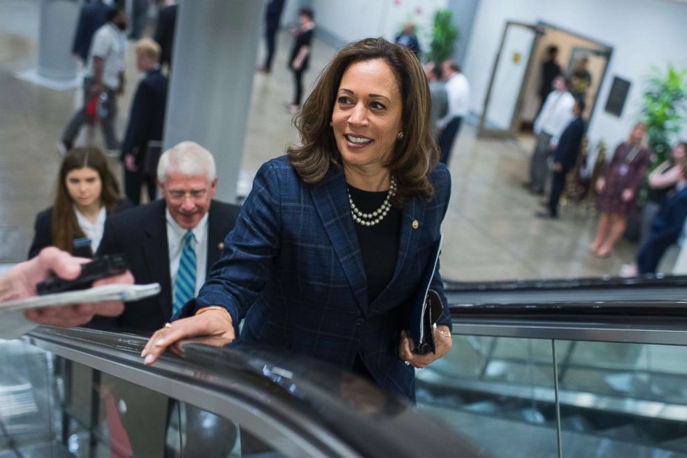 PHOTO: Senator Kamala Harris, D-Calif., Comes to the Senate's political lunches at the Capitol, May 22, 2018. 