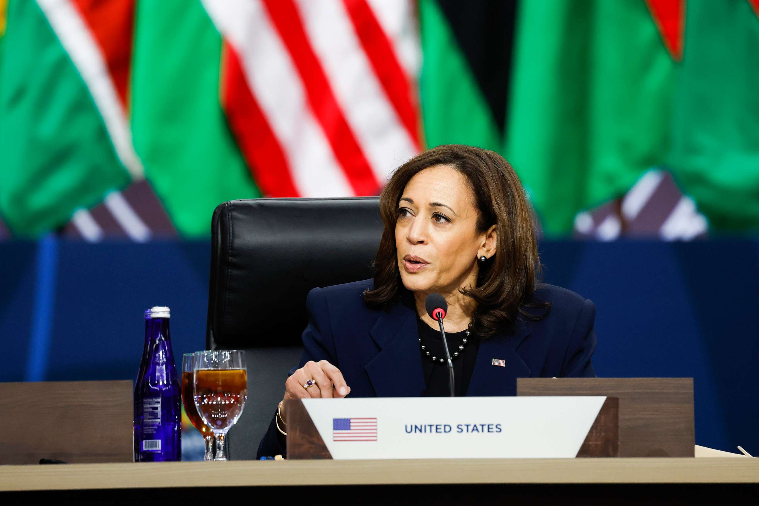 PHOTO: In this Dec. 15, 2022, file photo, Vice President Kamala Harris speaks at a working lunch at the U.S. - Africa Leaders Summit in Washington, DC.