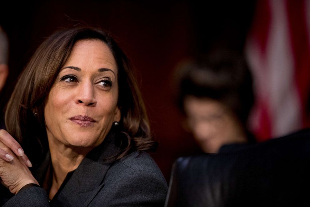 PHOTO: Democratic presidential candidate Sen. Kamala Harris, D-Calif., appears for a Senate Homeland Security Committee hearing on Capitol Hill in Washington, Nov. 5, 2019.