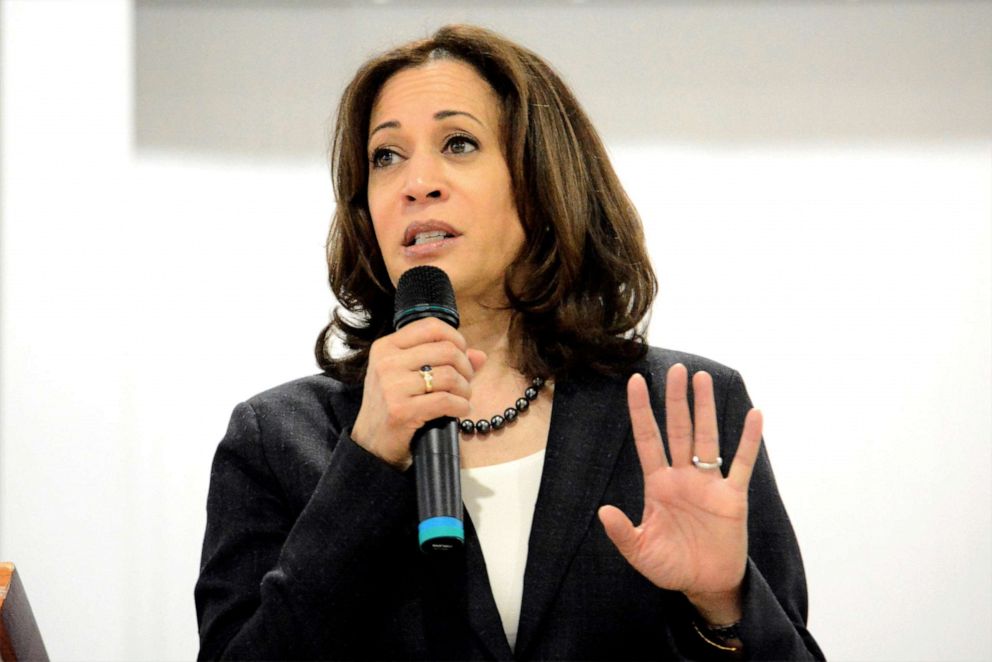 PHOTO: Sen. Kamala Harris speaks during an event in St. George, S.C., March 9, 2019.