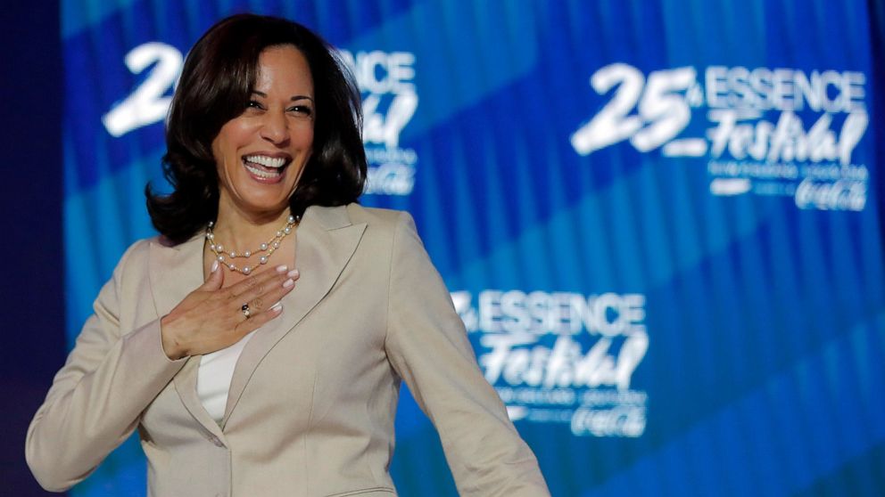 PHOTO: Democratic presidential candidate, Sen. Kamala Harris, D-Calif., arrives to speak at the 25th Essence Festival in New Orleans, Saturday, July 6, 2019. 