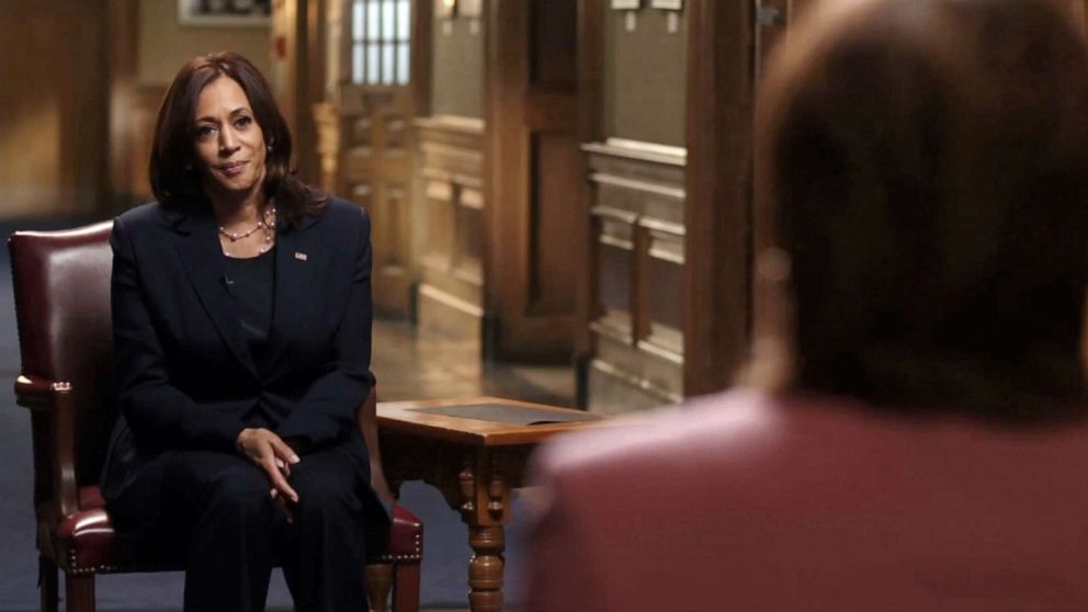 PHOTO: Vice President-elect Kamala Harris speaks with ABC News' Robin Roberts on Dec. 15, 2020.