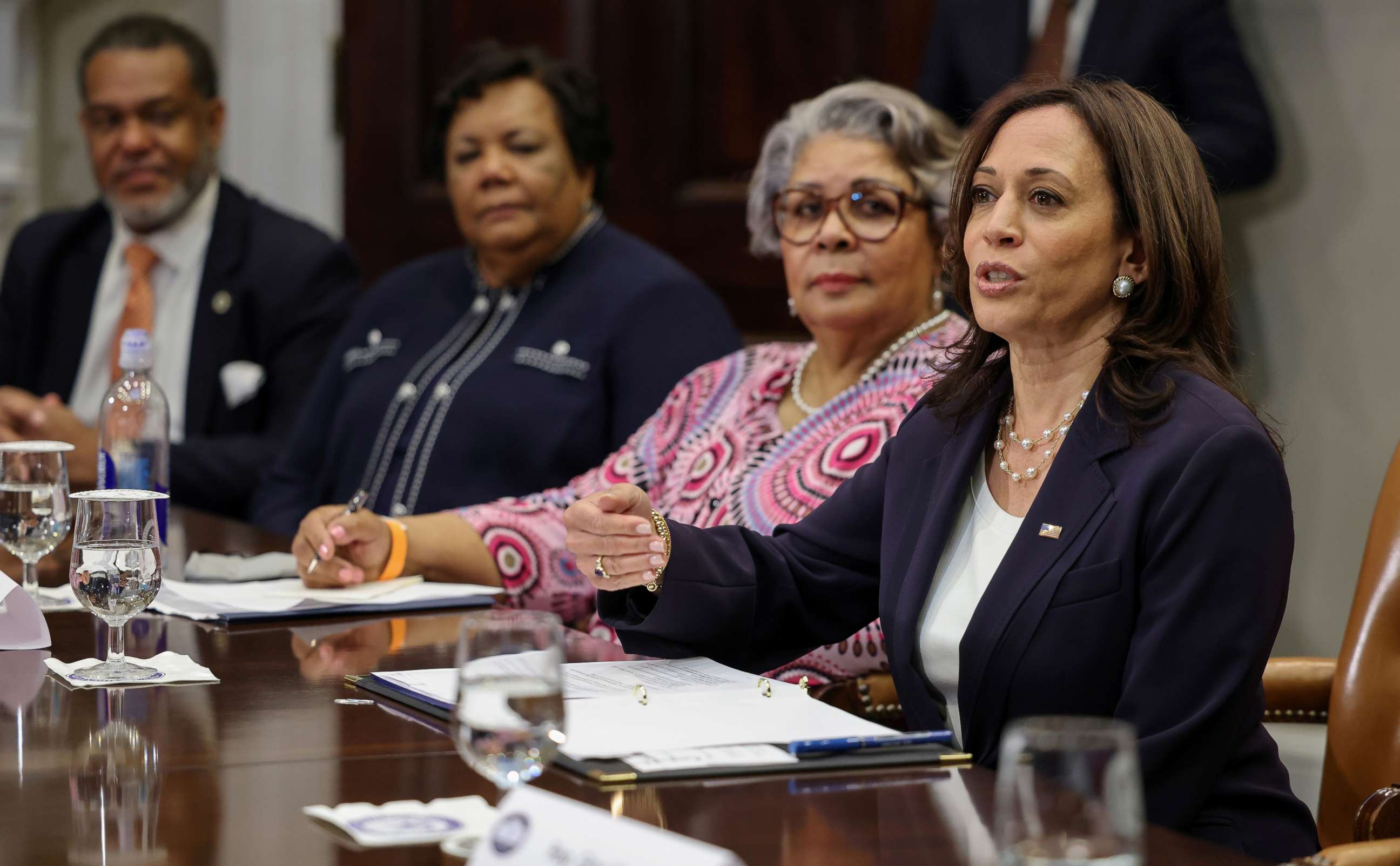 PHOTO: Vice President Kamala Harris hosts members of Texas State Senate and Texas House of Representatives at the White House in Washington, June 16, 2021.