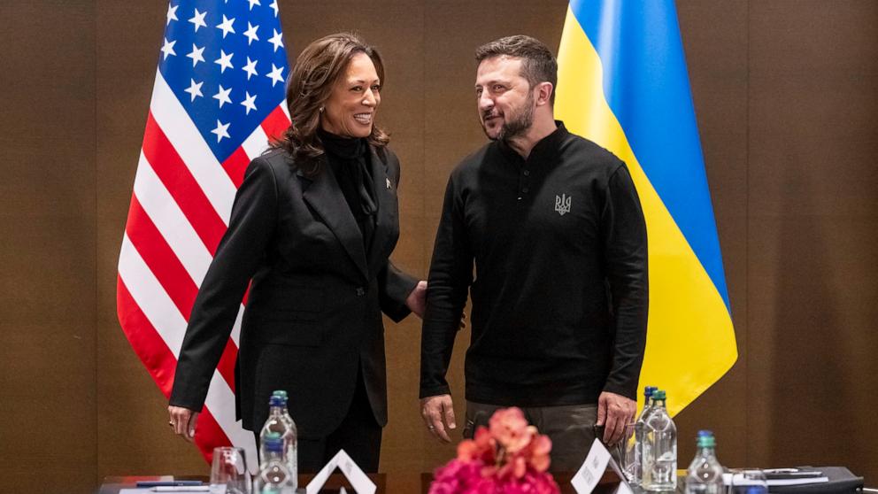 Harris, Zelenskyy join world leaders to discuss peace plan in Ukraine