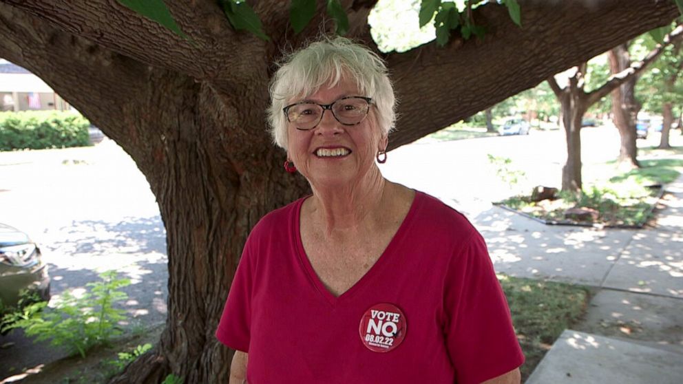 PHOTO: Susan Osborne, a Catholic grandmother in Wichita, Kan., has been urging neighbors to vote against an amendment to the state constitution disavowing protection for abortion rights.