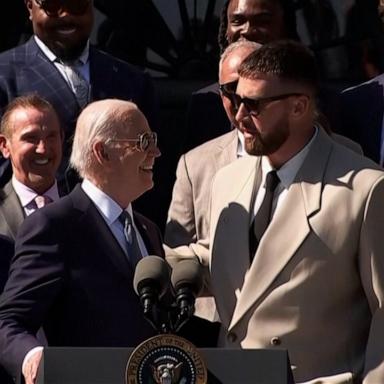 President Joe Biden hosted the football team at the White House for a second time to celebrate their Super Bowl win.