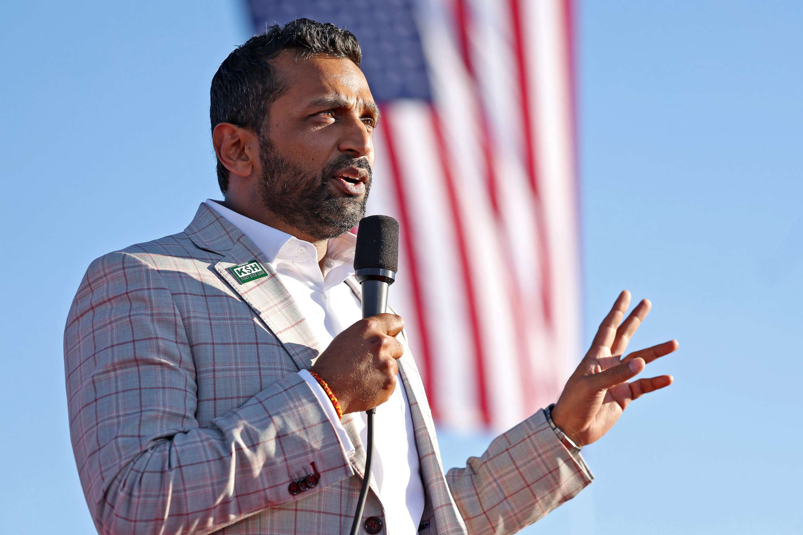 PHOTO: Former Chief of Staff to the Department of Defense Kash Patel speaks during a campaign rally at Minden-Tahoe Airport on Oct. 8, 2022 in Minden, Nevada. ty Images)