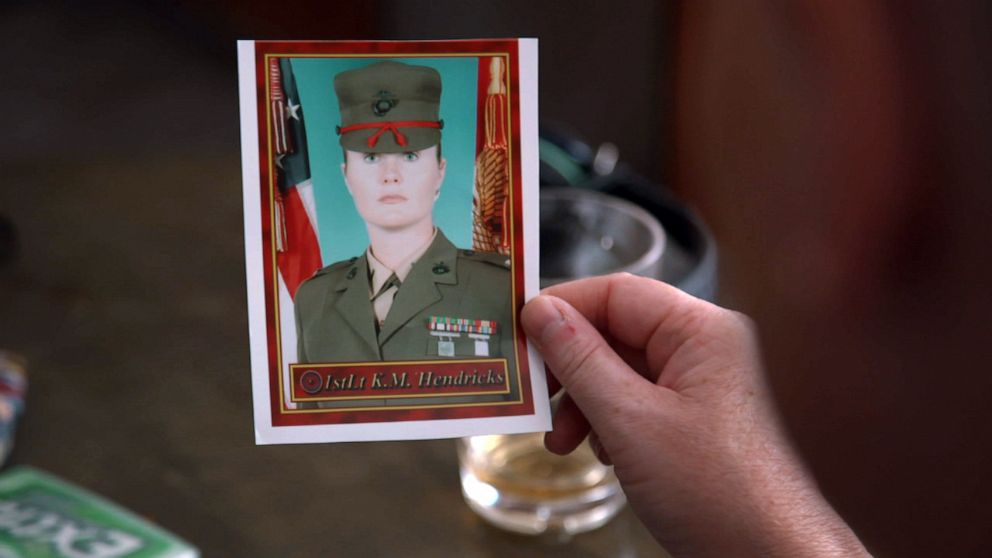 PHOTO: Kate Hendricks Thomas shows ABC News a photo of herself taken while she was serving in the Marines.