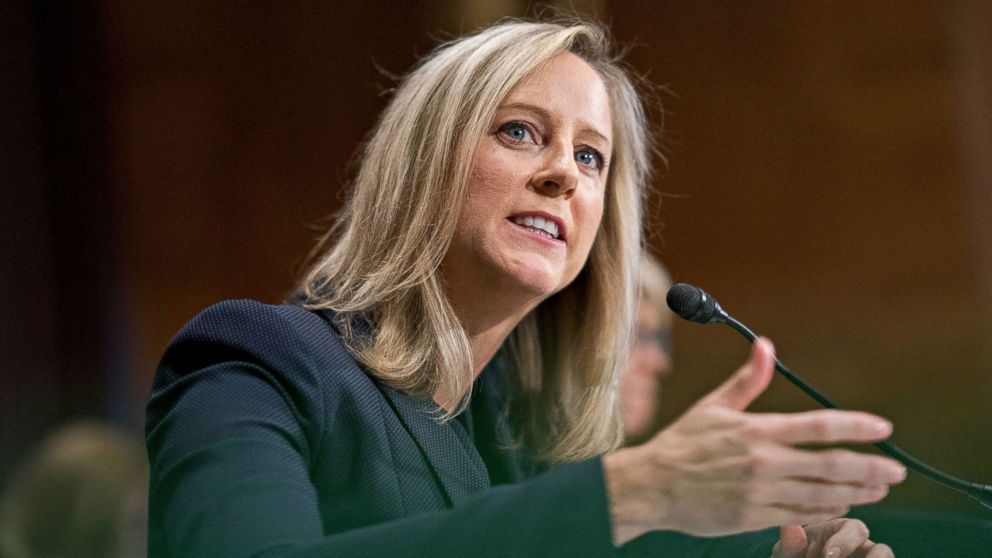 Kathy Kraninger, director of the Consumer Financial Protection Bureau (CFPB) speaks during a Senate Banking Committee confirmation hearing in Washington, July 19, 2018.