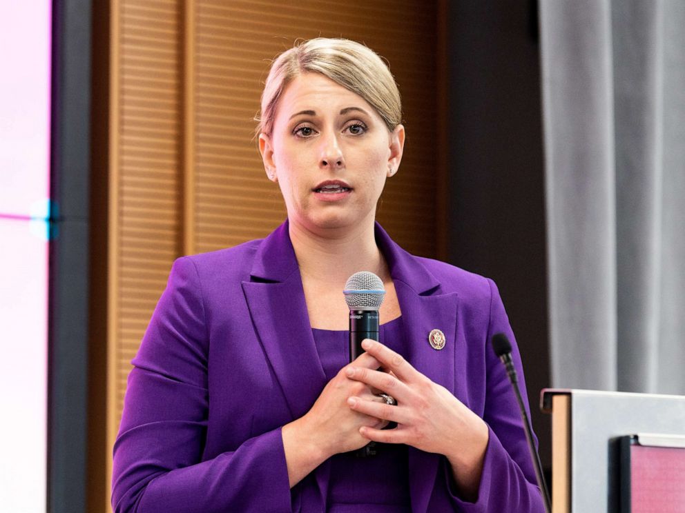 PHOTO:Representative Katie Hill speaks at the Ignite Young Women Run D.C. Conference in Washington, D.C.