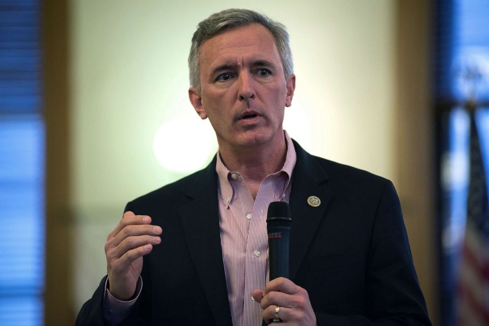 PHOTO: John Katko speaks at a town hall on the heroin epidemic, in Oswego, N.Y., March 30, 2017.  