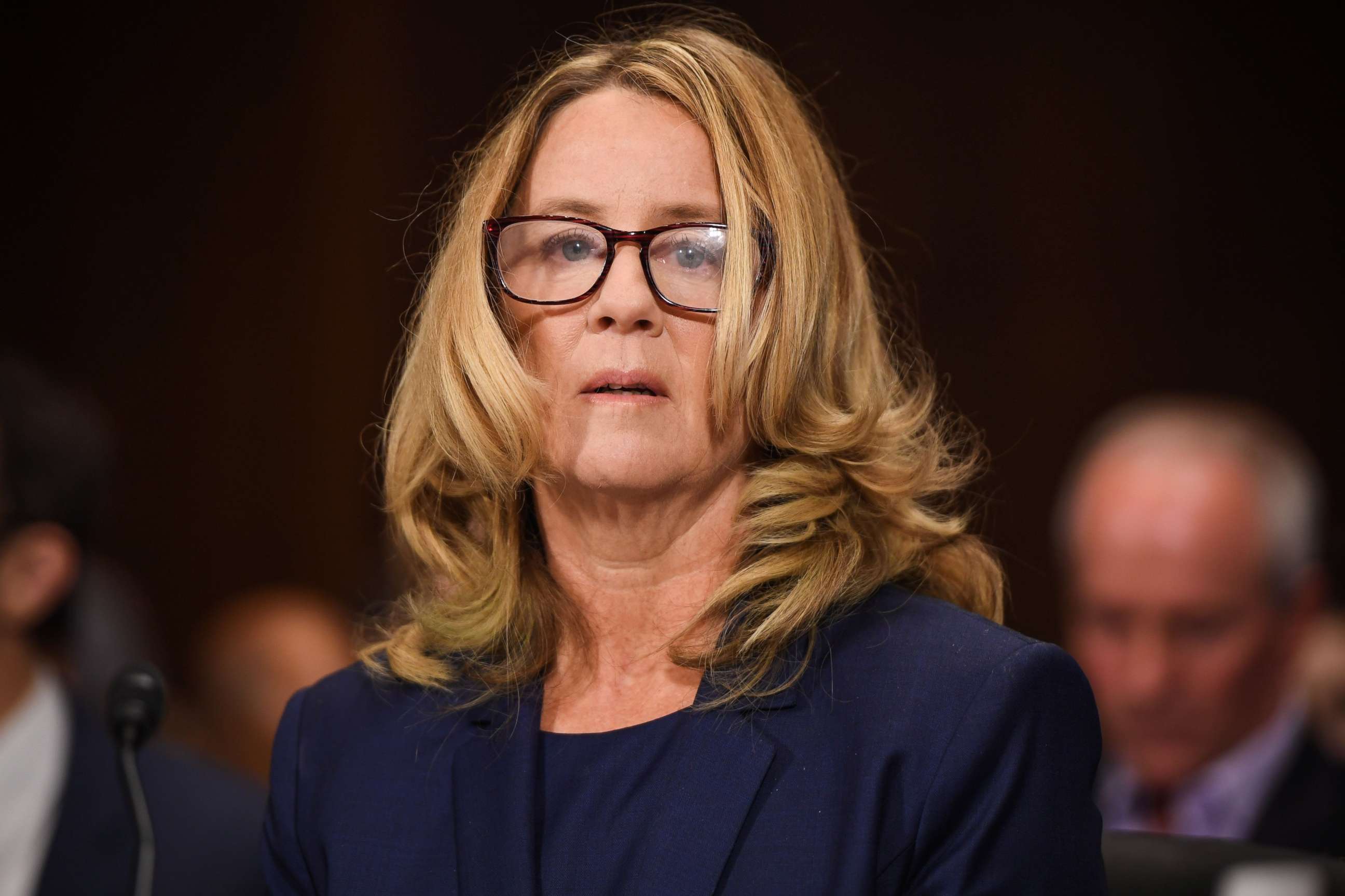 PHOTO: Christine Blasey Ford, the woman accusing Supreme Court nominee Brett Kavanaugh of sexually assaulting her at a party 36 years ago, testifies during his U.S. Senate Judiciary Committee confirmation hearing in Washington, Sept. 27, 2018.