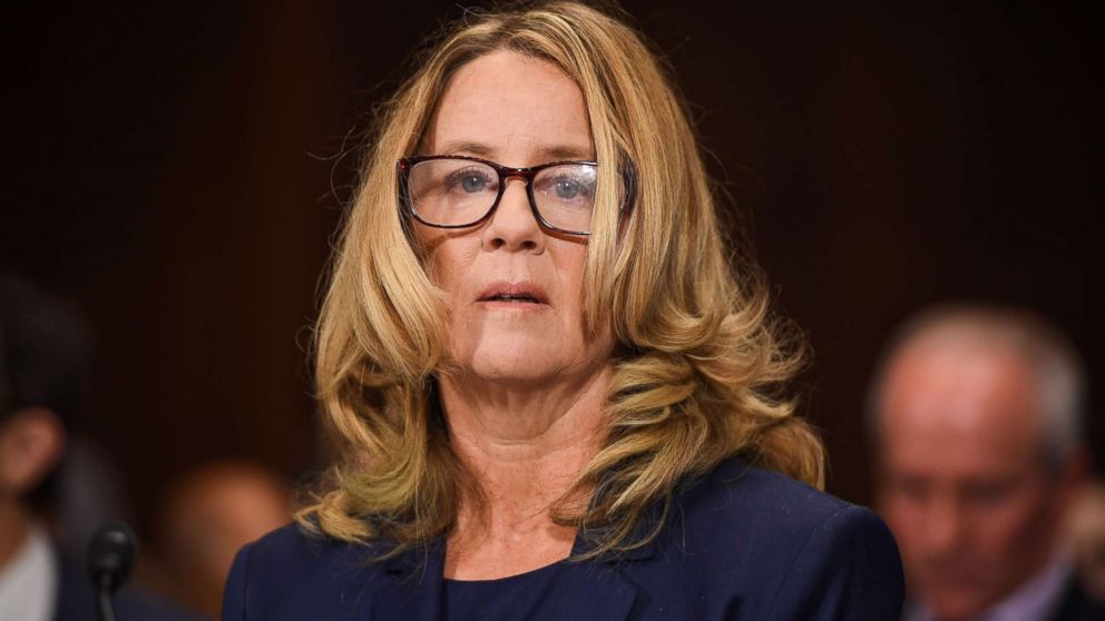 PHOTO: Christine Blasey Ford, the woman accusing Supreme Court nominee Brett Kavanaugh of sexually assaulting her at a party 36 years ago, testifies during his U.S. Senate Judiciary Committee confirmation hearing in Washington, Sept. 27, 2018.