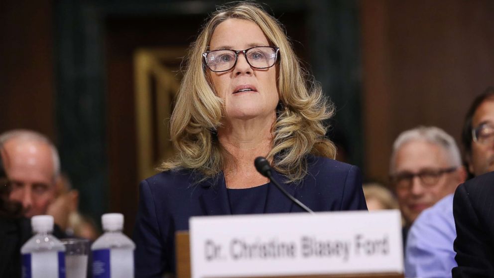 PHOTO: Christine Blasey Ford prepares to testify before the Senate Judiciary Committee in the Dirksen Senate Office Building on Capitol Hill, Sept. 27, 2018 in Washington.