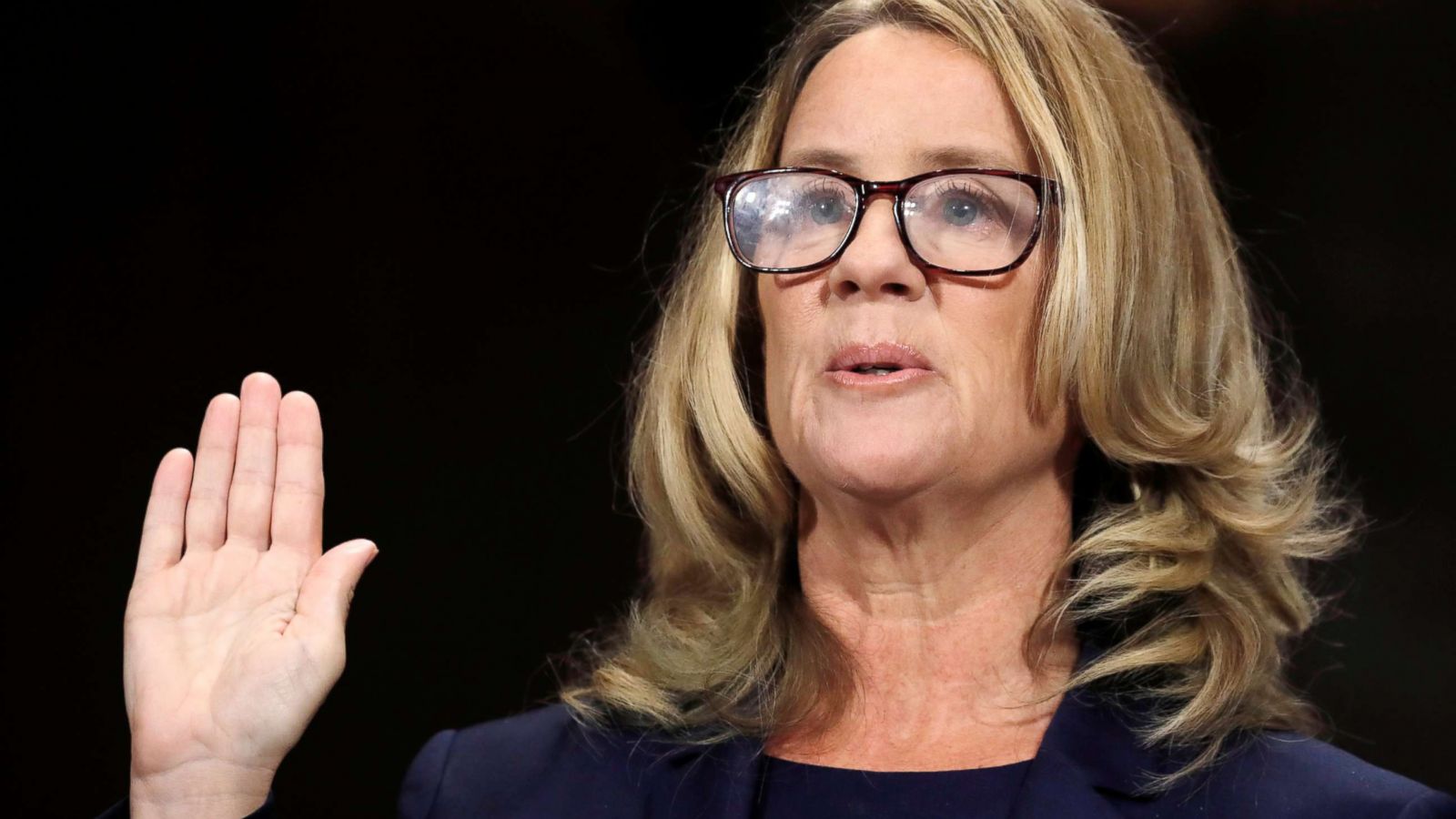 PHOTO: Professor Christine Blasey Ford is sworn in to testify before a Senate Judiciary Committee confirmation hearing for Kavanaugh on Capitol Hill in Washington, Sept. 27, 2018.